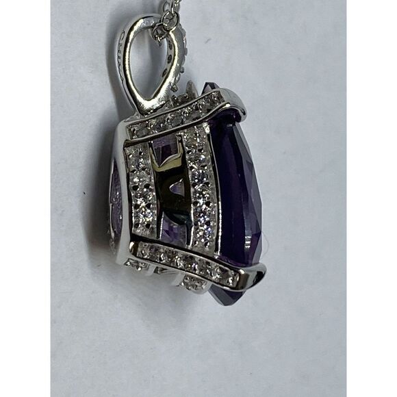 Tiara SP2375WAM Teardrop 18" Pendant Necklace in Sterling Silver MSRP $140 NM214 - Picture 5 of 5